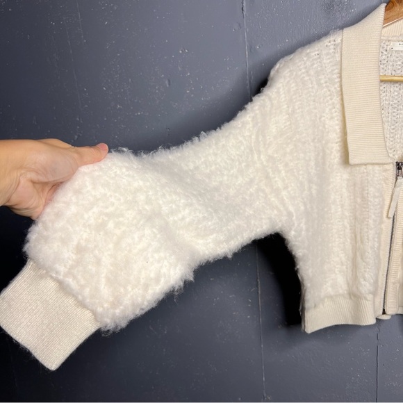 Anthropologie Brushed Sweater Cardigan Wool Blend Soft Ivory. Size Medium - Picture 7 of 15
